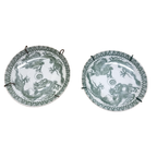 2 Dai Nippon Schotels Met Groene Draak Uit Begin 19De Eeuw thumbnail 6