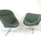 2 Rudolf Wolf Swivel Chair Modello Groen Ploegwool Fauteuils thumbnail 4