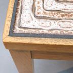Vintage Deense Salontafel Eiken Keramiek thumbnail 5