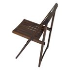 Aldo Jacober - Folding Chair Model ‘Trieste’ - Bazzani Italy - Dark Brown (Wood Grain) - Multiple thumbnail 3