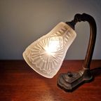 Art Deco Lamp In Geperst Gesatineerd Gegoten Glas, 1920-30S thumbnail 8