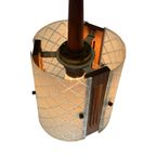 Ca. 1960’s Ceiling Fixture - Scandinavian Design - With Teak Wood And Curved Glass, thumbnail 10