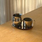 Vintage Stainless Steel Coffee Cup With Milk Jug thumbnail 7