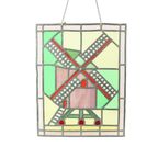 Vintage Glasraam Molen Glas In Lood Zonnevanger 47X37Cm thumbnail 4
