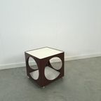 Kubus Space Age Bruine Kunststof Tafel thumbnail 3