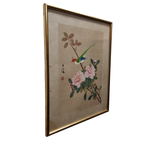 Vintage Chinees Schilderij Op Zijde Vogel thumbnail 5
