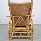 Vintage Boho Rotan Ligstoel Lounge Chair '60 Verstelbaar thumbnail 9