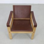 Vintage Fauteuil Safari Easy Chair Set Leer Escriba Brazil (setprijs) thumbnail 10