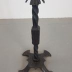 Vintage Brutalist Vloer Kandelaar Cast Iron Mid Century 1960 thumbnail 3