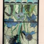 Glas In Lood Art Nouveau Stijl Bloemen In Park thumbnail 7