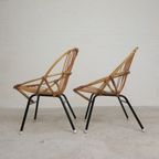 Set Van 2 Rotan, Bamboe Kinder Stoelen Rohe Noordwolde, Jaren 50 thumbnail 8