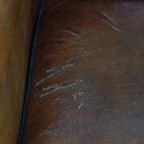 Stoere Vintage Schapenleren Art Deco Stijl Design Fauteuil Met Een Mooi Patina thumbnail 12