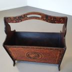 Hand Paint Decorated Magazine Holder 1960s thumbnail 2