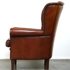 Mooie Klassieke Schapenleren Oorfauteuil Met Een Prachtig Voorkomen En Een Fijne Zit thumbnail 8