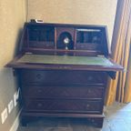 Edwardian Mahogawy Bureau Leather Top Anno 1910 thumbnail 3
