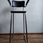 Vintage Kinder Kappersstoel 1950 Gispen Stijl Chroom & Zwart Barber Chair Children thumbnail 3
