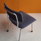 Vintage Stoel, Fauteuil, Stalen Frame En Wollen Stoffering thumbnail 7