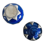 Marokkaans Keramisch Dekselpotje Blauw Filigraan Zilvernikkel thumbnail 6