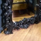 Antieke Zwarte Rococo Spiegel thumbnail 4