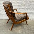 Midcentury, Houten Fauteuil Met Armleuningen, Losse Kussens thumbnail 3