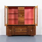 1960’s Spectacular Ebony Macassar Vitrine Cabinet / Buffetkast / Servieskast, Italy thumbnail 4