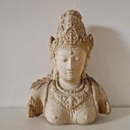 Antiek Orïentaals Beeld God India Godin Buste Beeld thumbnail 3