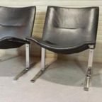 2 Deens Design Vintage Eagle Leren Fauteuils, Kebe Mobler thumbnail 12