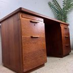 Vintage Xl Houten Bureau / Desk thumbnail 2