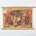 Educatieve Oude Schoolplaat Vaderlandse Geschiedenis Columbus Aan Het Spaanse Hof 94X65Cm thumbnail 3