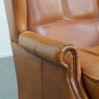 Klassieke En Unieke Set Van 2 Rundleren Oorfauteuils Afgewerkt Met Siernagels En Mooie Details thumbnail 16