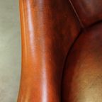 Set Van 4 Engelse Rundleren Eetkamerstoelen/ Tubchairs In Een Luxe Rode Chesterfield Kleur thumbnail 15