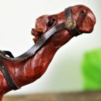 Vintage Dromedaris Beeld Sculptuur Papier Mache Leder Fifties thumbnail 2