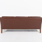 Vintage Brown Leather Sofa From Mogens Hansen Denmark 1980’s thumbnail 8
