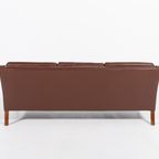 Vintage Brown Leather Sofa From Mogens Hansen, Denmark 1980’S thumbnail 8