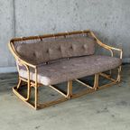 Mid Century Boho Bamboe 3-zits Bank / Sofa thumbnail 2