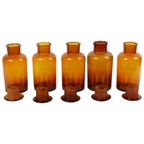 Grote Oude Apotheker Medische Flessen Potten Set Bruin Amber Glas thumbnail 11