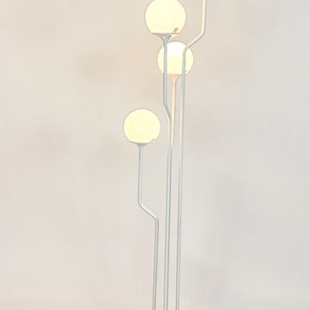 Goffredo Reggiani - Reggiani - Italy - Vloerlamp - Opaalglas - Chroom - Metaal - 1960'S