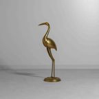 Mid-Century Messing Kraanvogel Sculptuur Vintage, 1970S thumbnail 6