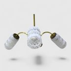 Vintage Plafondlamp - 3-Armig, Messing, Glas Jaren '50/'60 | 01480 thumbnail 10