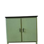Vintage Muntgroen Formica Kastje / Commode thumbnail 4