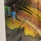 Vintage Origineel Aquarel Schilderij, Ingelijst thumbnail 6