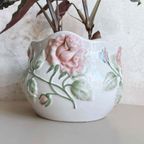 Italiaanse Jugendstil Bloempot – Wit Met Roze En Pasteltinten thumbnail 3