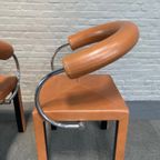 Set Van 4 Lederen Arcosa Stoelen Door Paola Piva thumbnail 9