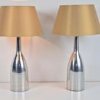 Set 2 Vintage Ikea Tafellamp Design Fleslamp Zilver Lamp '70 thumbnail 2