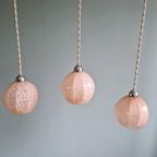 Art Deco Hanglamp In Roze Gespikkeld Glas (3 Beschikbaar) thumbnail 11