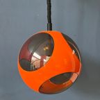 Mid Century Oranje 'Bug Eye' Massive Hanglamp / Space Age Light Fixture Door Luigi Colani thumbnail 9