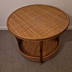 Vintage Bamboe Bijzettafel Salontafel Tafeltje thumbnail 5