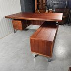 Vintage Directie Bureau Hoek Mahoni thumbnail 2