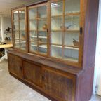 Grote Oude Buffet Vitrine School Museum Winkel Kast thumbnail 7