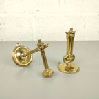 2 Antieke Bronzen Scheepslamp Voetjes thumbnail 3
